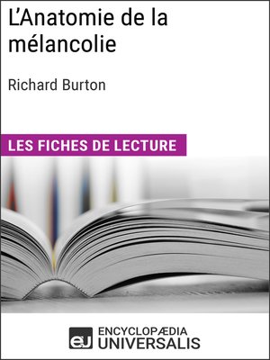cover image of L'Anatomie de la mélancolie de Richard Burton